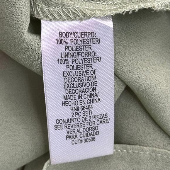 NWT Studio One Green Floral Chiffon Dress Cottagecore Womens Petite Size 12P Y2K - Picture 10 of 12